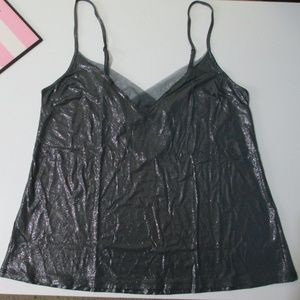 VICTORIA'S SECRET Supersoft Cami Top Black Foil VS NWOT